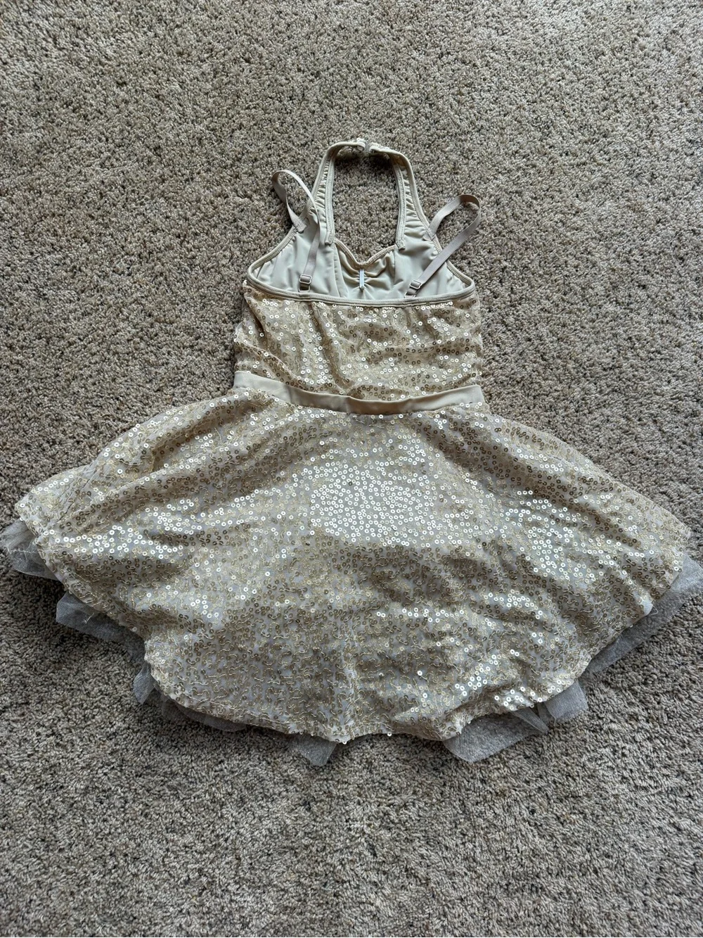 Revolution Dancewear Girls LC Champagne Gold Sequin Lyrical Dance Costume Dress